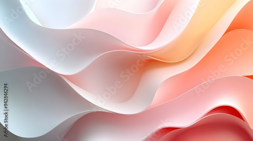 Abstract Pink and Orange Wavy Background