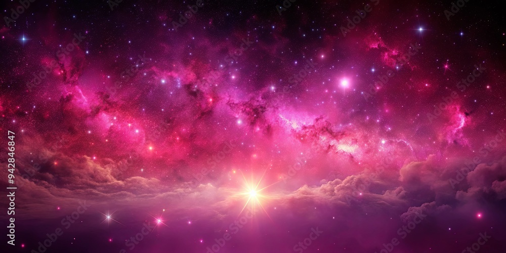 A stunning celestial event in shades of fuchsia and raspberry A stunning celestial event in shades of fuchsia and raspberry