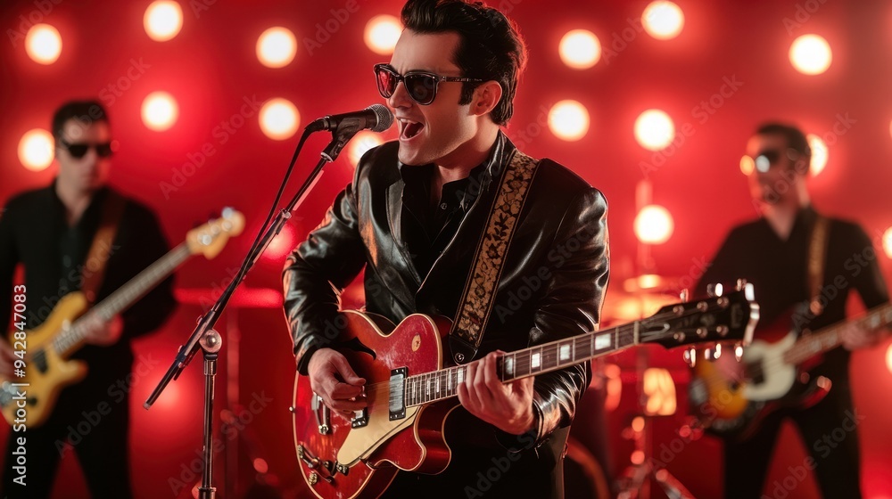 Obraz premium Rock Band Performing Live on Stage