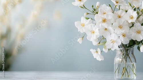 Sophisticated gold-accented white flowers on a marble surface, designed for premium invitation templates and wedding stationery