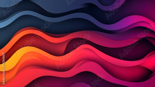 Abstract Purple and Orange Wave Background