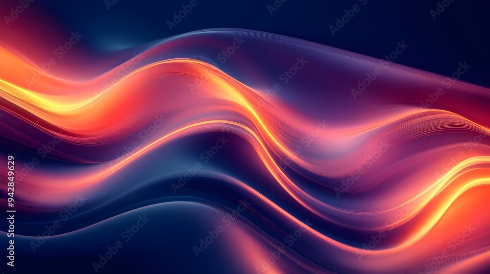 Abstract Swirling Neon Waves Background Abstract Swirling Neon Waves Background