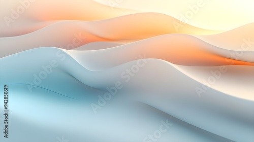 Abstract Waves Background, Soft Pastel Colors, Minimalist