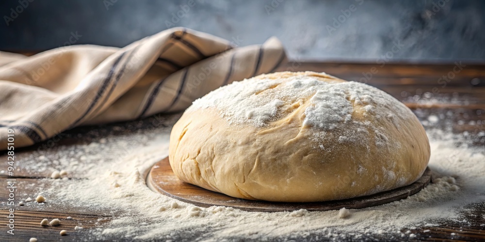 Obraz premium Freshly kneaded dough, ready to bake, with yeast for baking bread and pastries
