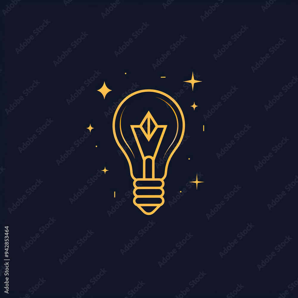 Simple idea logo on dark background Simple idea logo on dark background