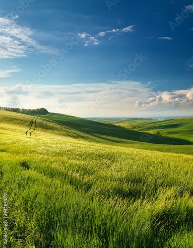 Countryside landscape grassland panoramic.