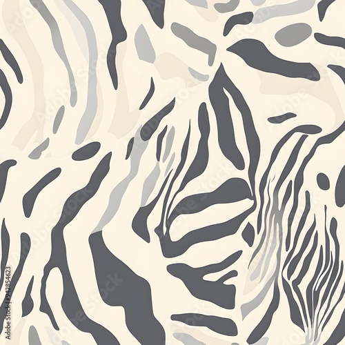 A zebra print pattern with a gray and white color scheme. The pattern is made up of many small zebra stripes