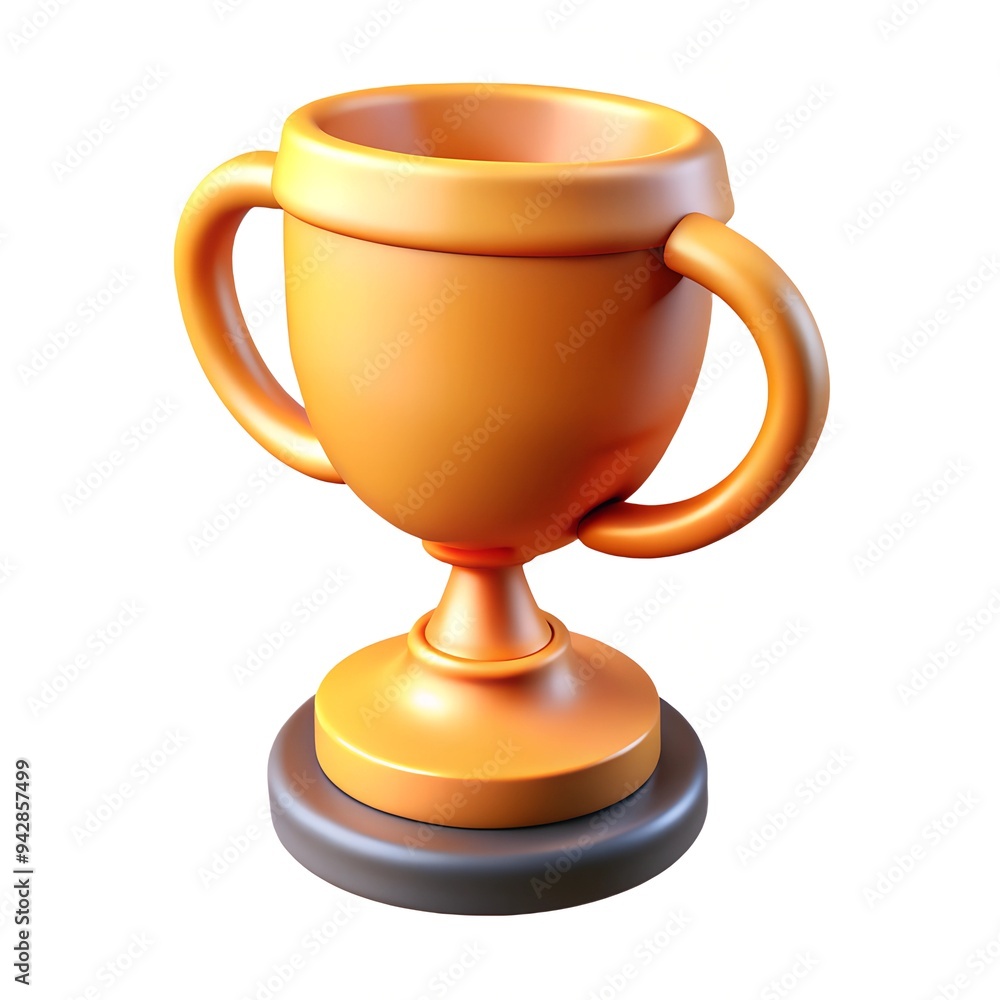 Trophy cup 3D render icon isolated on white background Trophy cup 3D render icon isolated on white background
