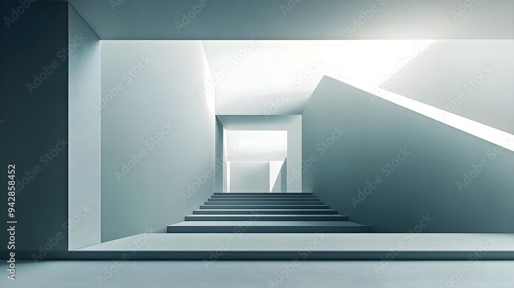 Fototapeta premium Minimalist Staircase Architecture Interior Design