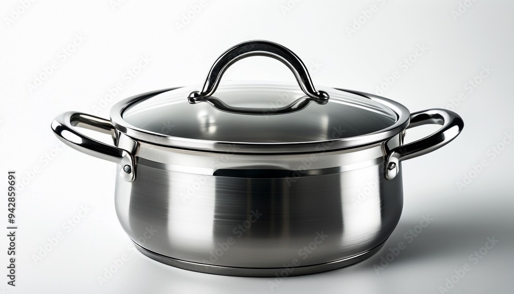 Stainless steel cooking pot, isolated on white background Stainless steel cooking pot, isolated on white background