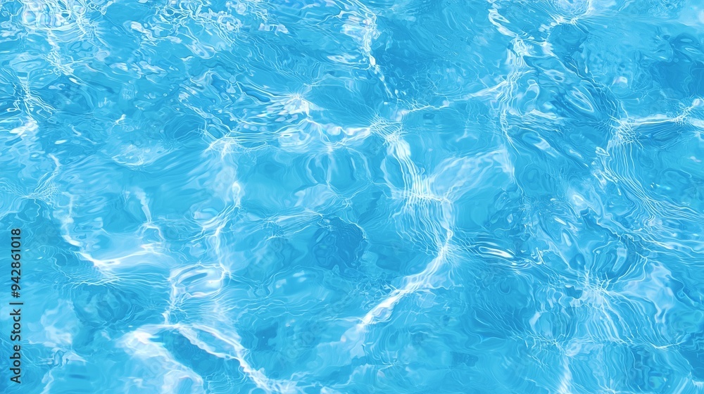 Obraz premium Bright blue pool water texture with sunlight reflections creating a calming and refreshing visual.