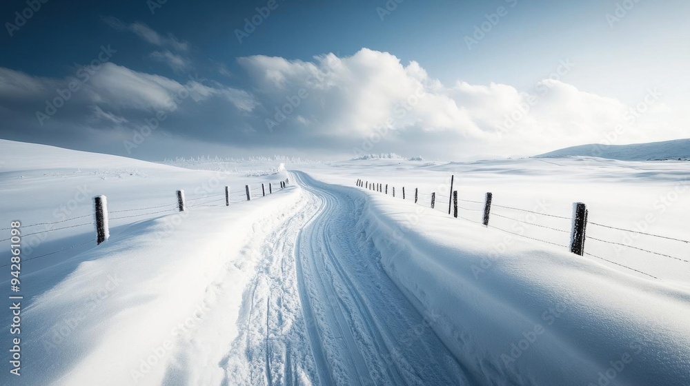 Blizzard conditions with snow swirling in the wind, winter weather, intense cold Blizzard conditions with snow swirling in the wind, winter weather, intense cold