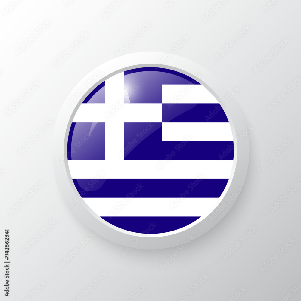 3D Button with Greece flag. as round glossy icon on background isolated. Vector illustration eps 10.
3D Button with Greece flag. as round glossy icon on background isolated. Vector illustration eps 10.