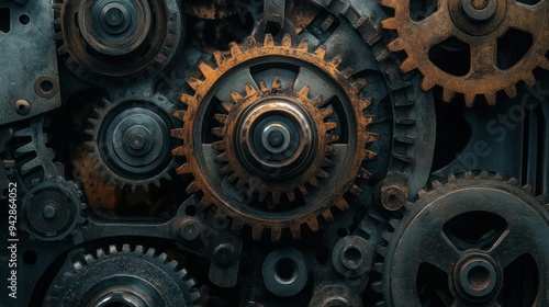 Wallpaper Mural Close-up of a Rusty Gear System Torontodigital.ca