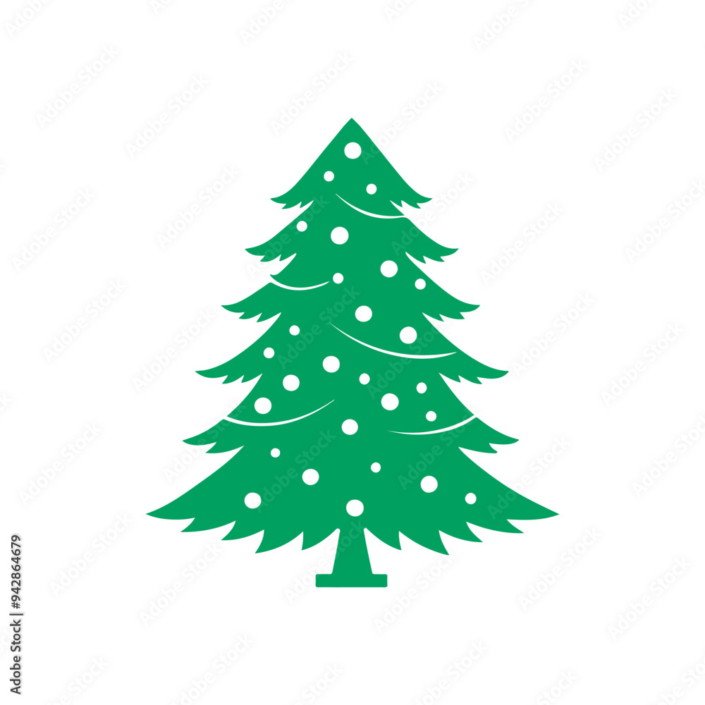 Cartoon abstract christmas tree with stars and balls vector, Christmas Tree Color Flat Icon, merry xmas celebration happy new year decoration vector illustration. Cartoon abstract christmas tree with stars and balls vector, Christmas Tree Color Flat Icon, merry xmas celebration happy new year decoration vector illustration.