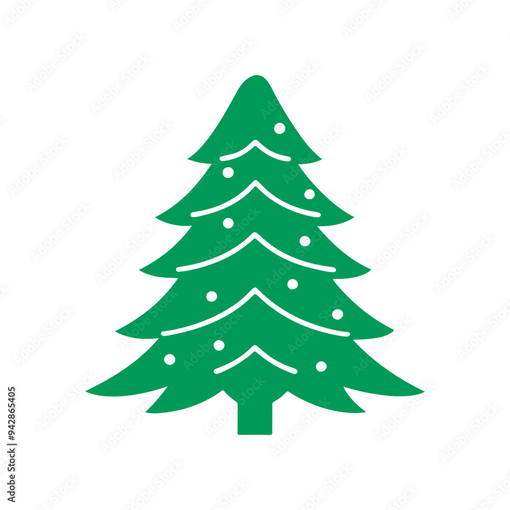 Cartoon abstract christmas tree with stars and balls vector, Christmas Tree Color Flat Icon, merry xmas celebration happy new year decoration vector illustration. Cartoon abstract christmas tree with stars and balls vector, Christmas Tree Color Flat Icon, merry xmas celebration happy new year decoration vector illustration.