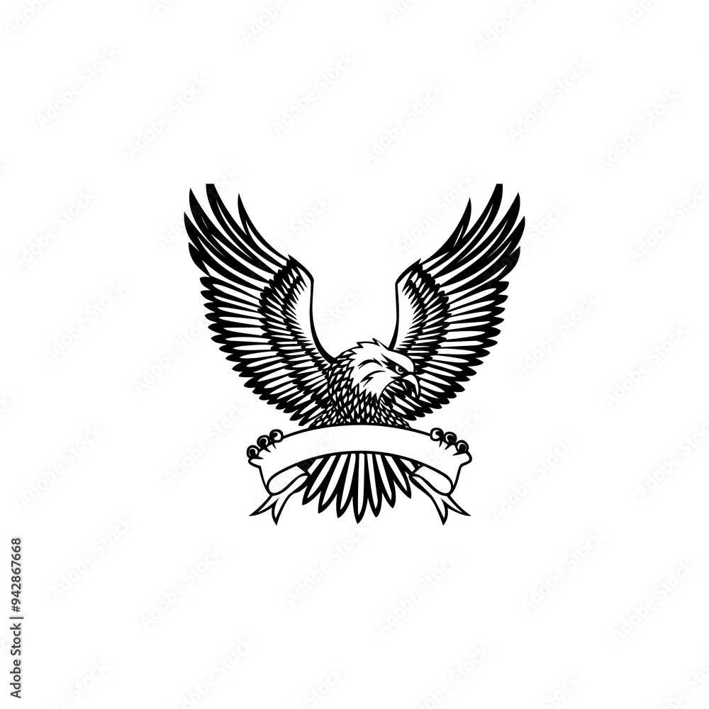 Obraz premium Eagle icon. Bald eagle logo. Eagle glyph. eagle silhouette