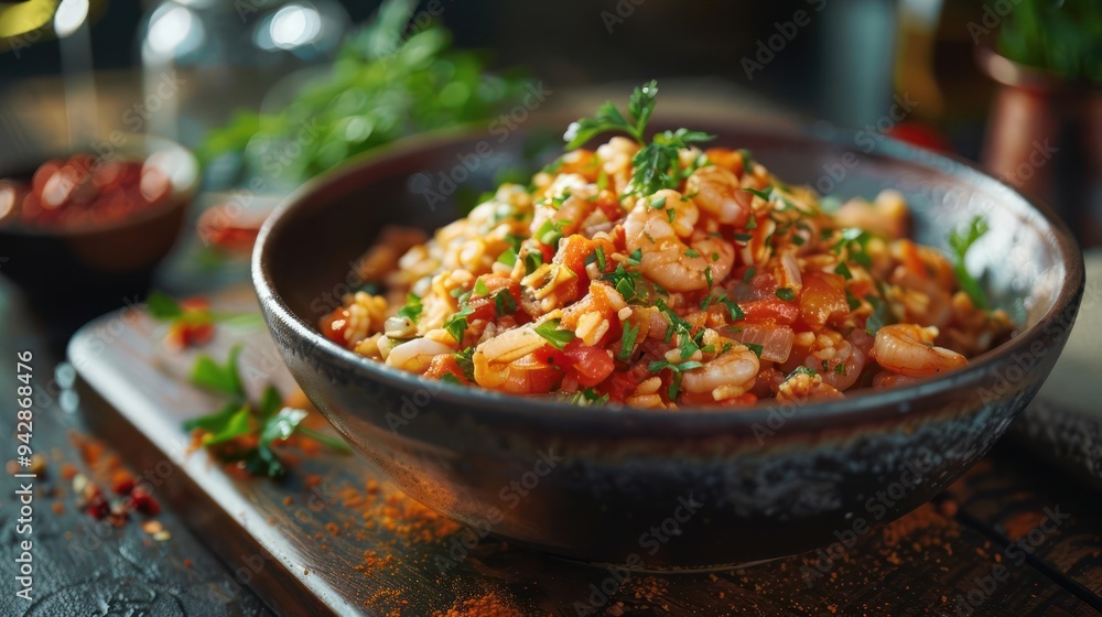 a bowl filled with pasta and garnished with parsley a bowl filled with pasta and garnished with parsley
