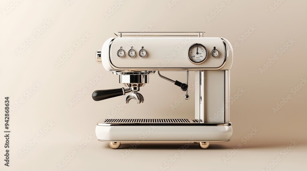 Elegant espresso machine with a sleek design, perfect for coffee enthusiasts looking to brew high-quality drinks at home. Elegant espresso machine with a sleek design, perfect for coffee enthusiasts looking to brew high-quality drinks at home.