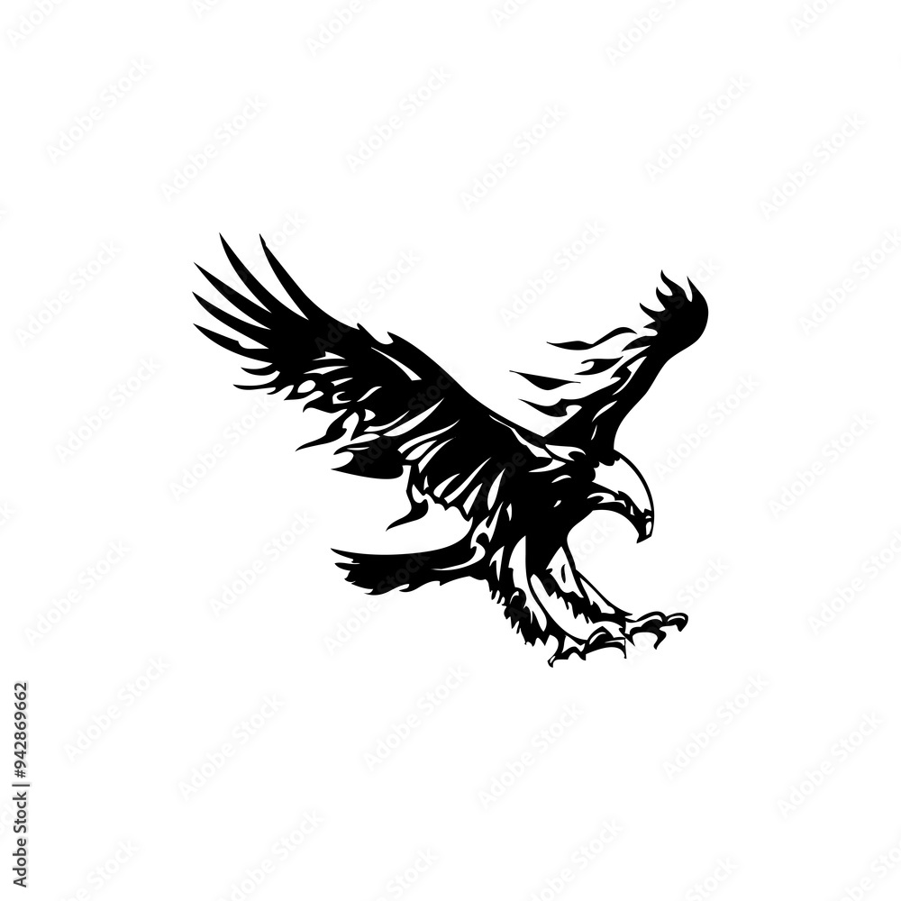 Fototapeta premium Eagle icon. Bald eagle logo. Eagle glyph. eagle silhouette