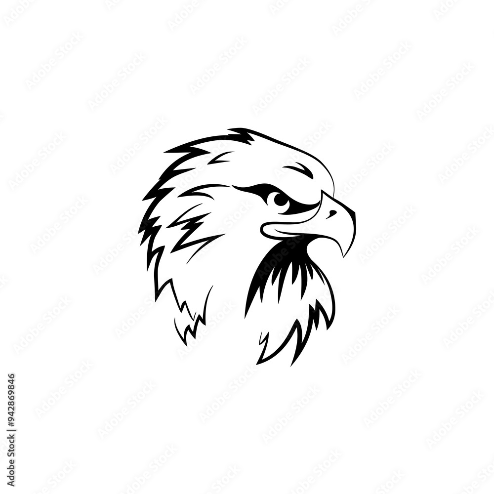 Fototapeta premium Eagle icon. Bald eagle logo. Eagle glyph. eagle silhouette