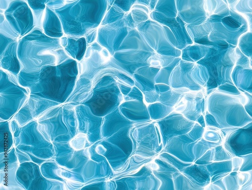 seamless pattern, Captivating blue water surface with shimmering reflections and gentle ripples, perfect for backgrounds and aquatic themes.