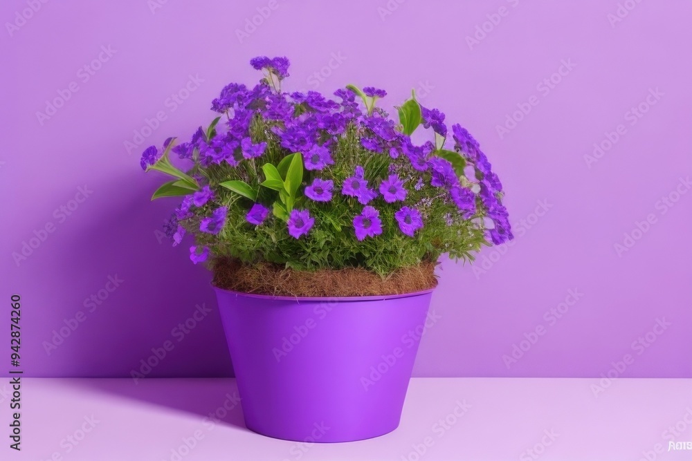 Flower pot over a color background Flower pot over a color background