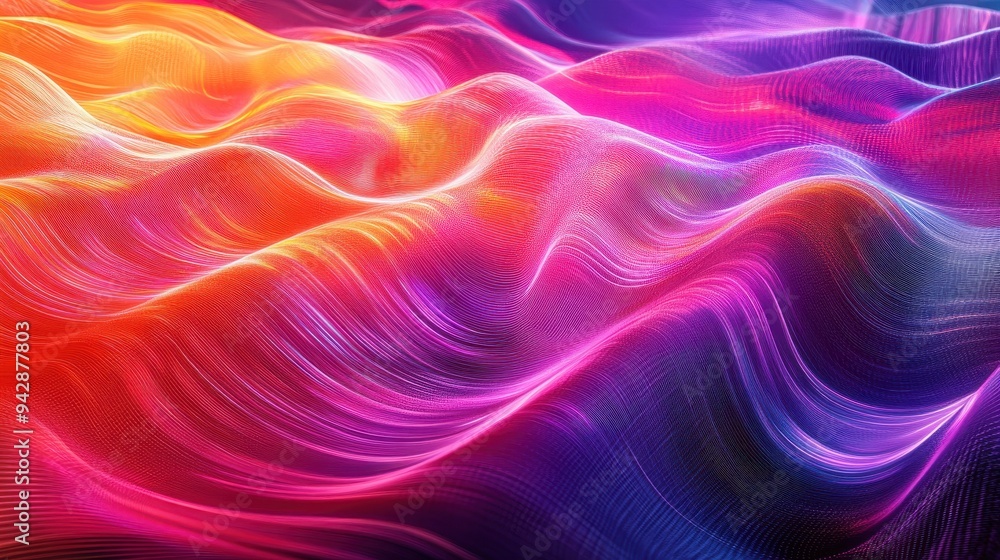 Obraz premium Abstract Purple and Orange Wavy Lines Background.