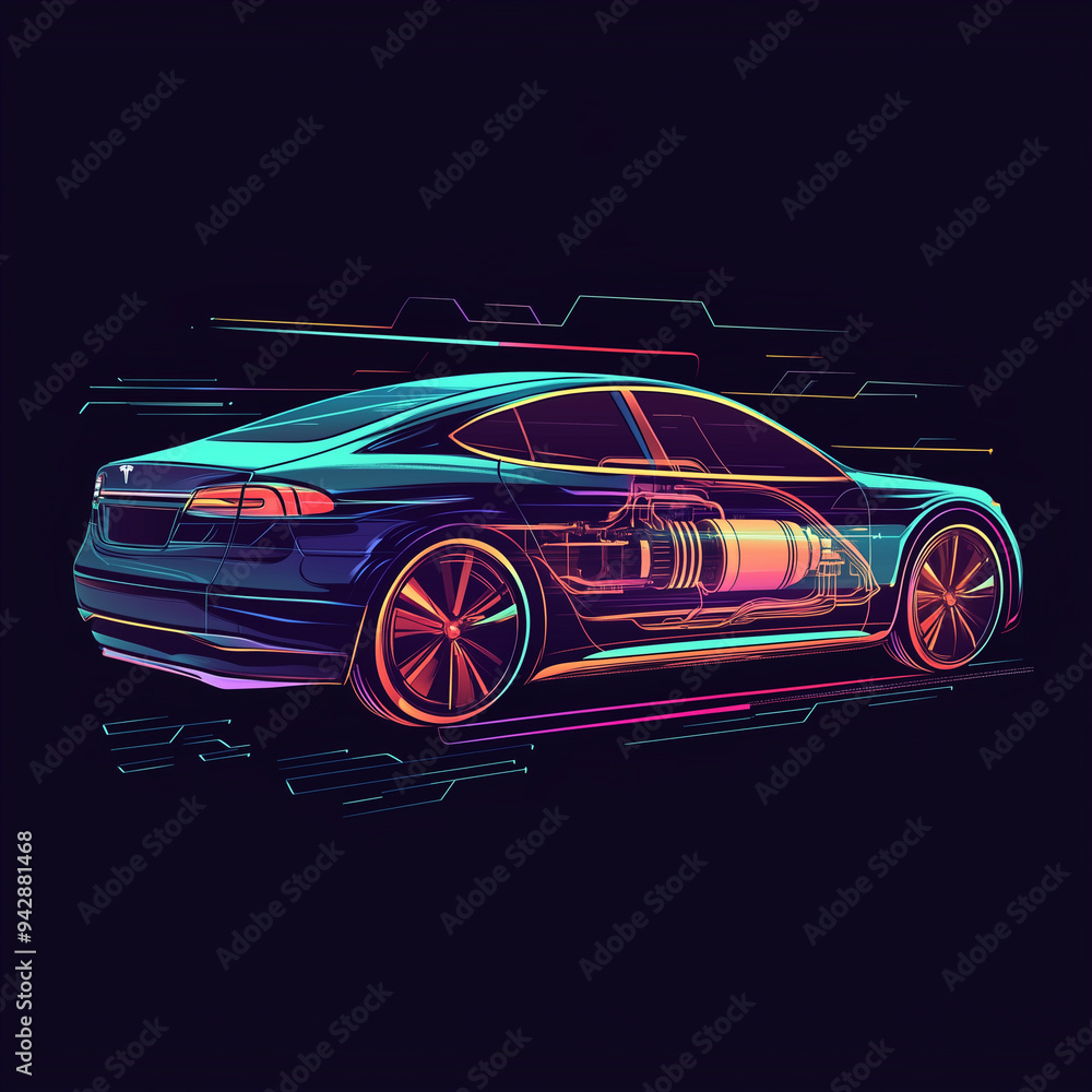 Fototapeta premium electric car