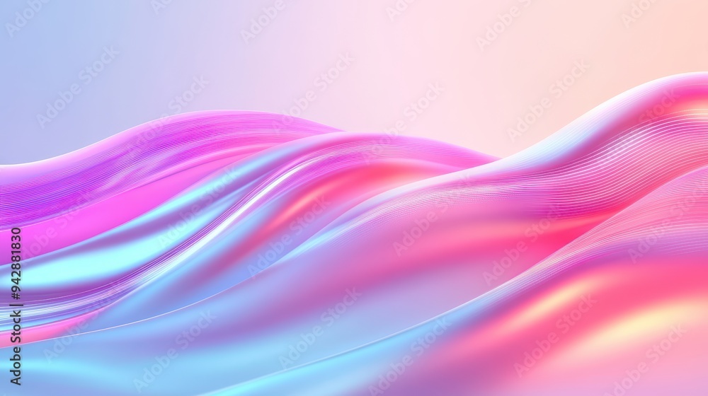 A pink and blue wave with a purple background. The wave is very long and has a lot of detail A pink and blue wave with a purple background. The wave is very long and has a lot of detail
