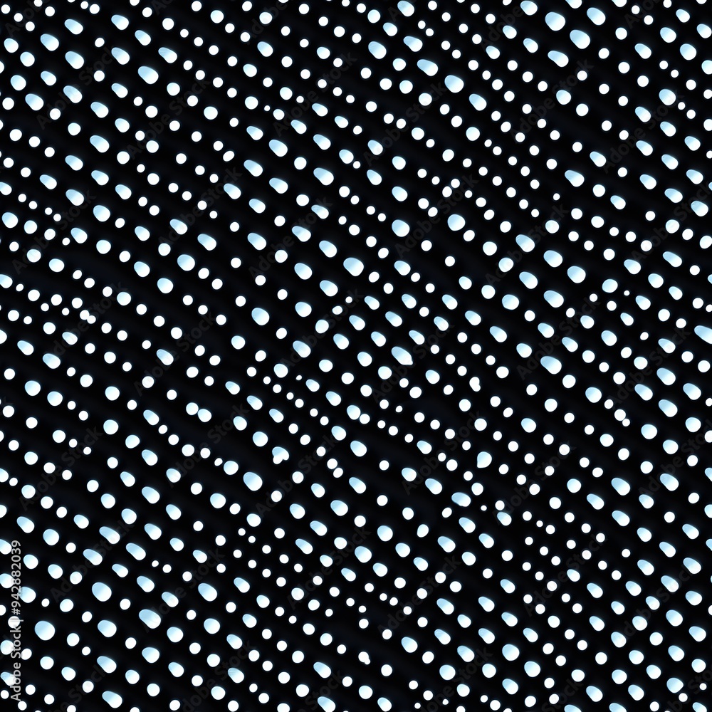 A black and white image of a pattern of white dots. The image has a mood of calmness and serenity A black and white image of a pattern of white dots. The image has a mood of calmness and serenity
