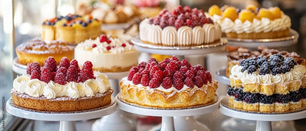 An Assortment of Delectable Desserts on Display An Assortment of Delectable Desserts on Display