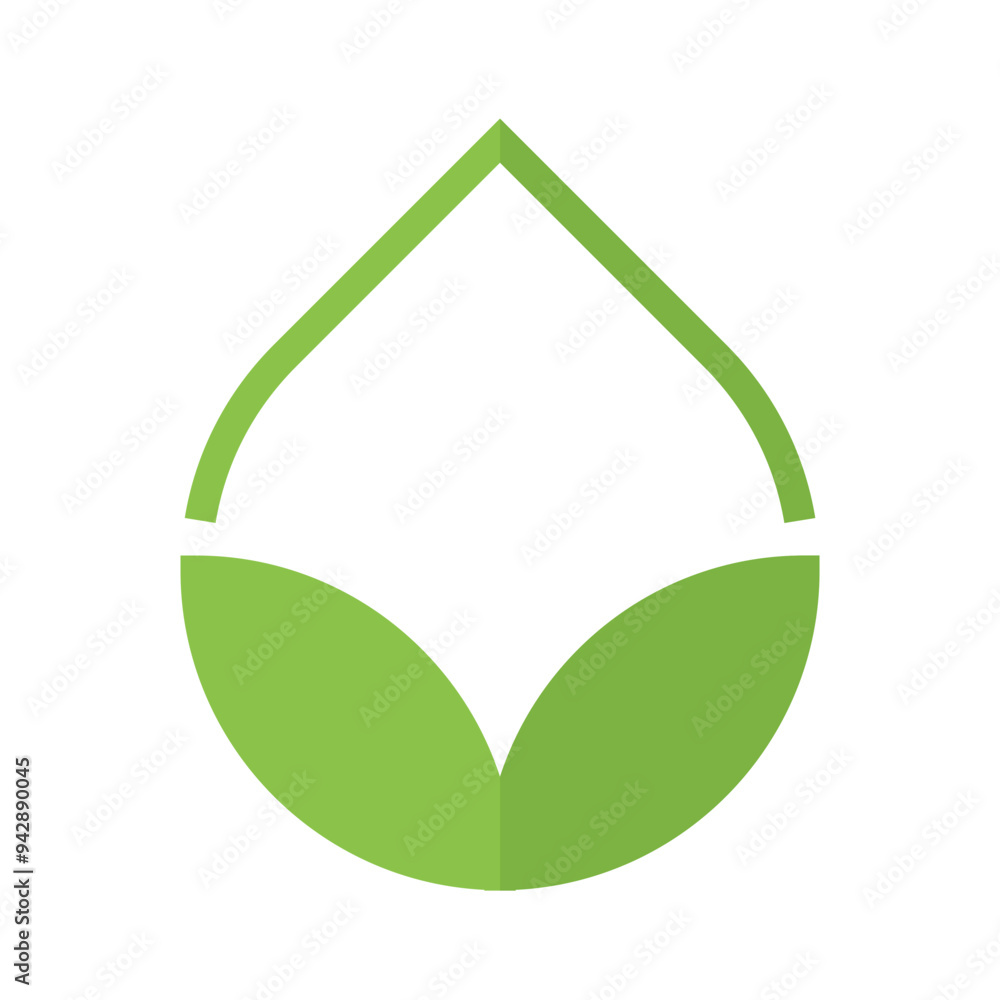 Leaf Water Drop Eco Ecology Single Icon Flat Color Style Leaf Water Drop Eco Ecology Single Icon Flat Color Style