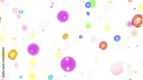 A colorful background with many different colored circles. The circles are of various sizes and colors, and they are scattered all over the background. The image has a playful and whimsical mood