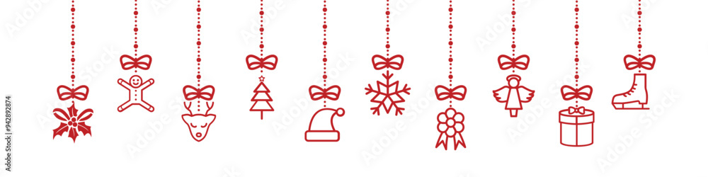 Christmas ornament hanging decoration element isolated background. Vector illustration Christmas ornament hanging decoration element isolated background. Vector illustration