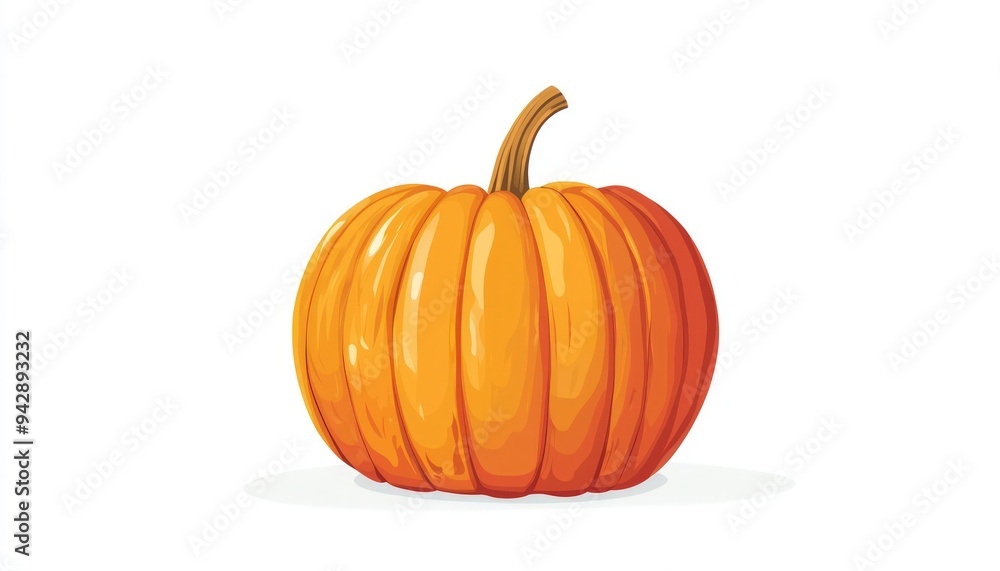 Joyful pumpkin depicted in a simple flat design vector, clearly isolated against a white background. Joyful pumpkin depicted in a simple flat design vector, clearly isolated against a white background.