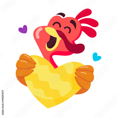 Cartoon style sticker of thanksgiving love 

