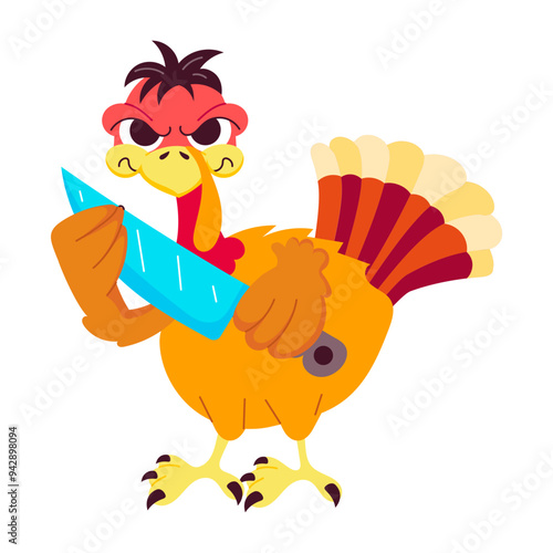 Turkey knife sticker designed in flat style 

