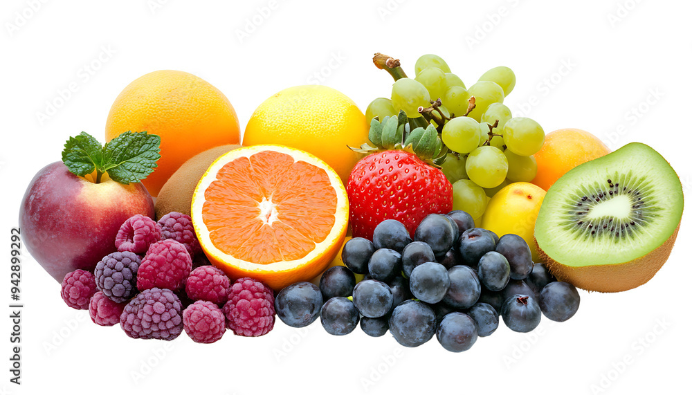 Fresh Ripe Fruits with Vibrant Colors and Juicy Textures Fresh Ripe Fruits with Vibrant Colors and Juicy Textures