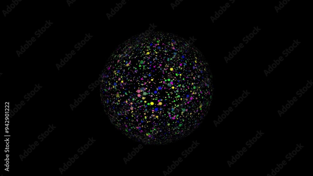 abstract particles 3D render of the rotating sphere shape abstract particles 3D render of the rotating sphere shape