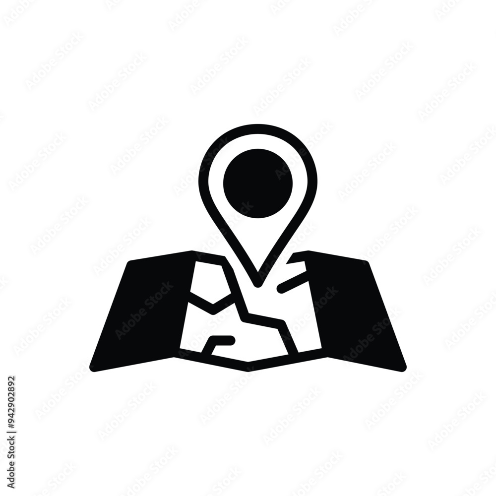 Black solid icon for map Black solid icon for map