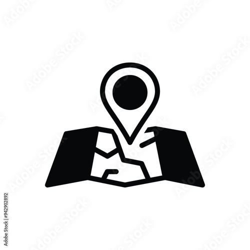 Black solid icon for map