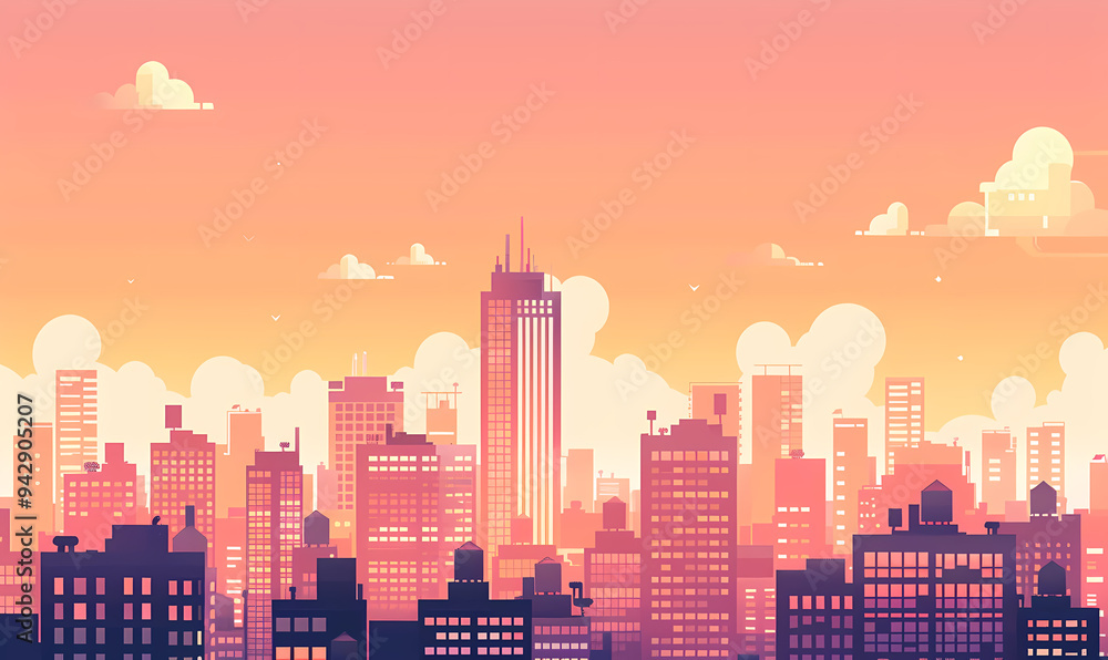 Naklejka premium city skyline