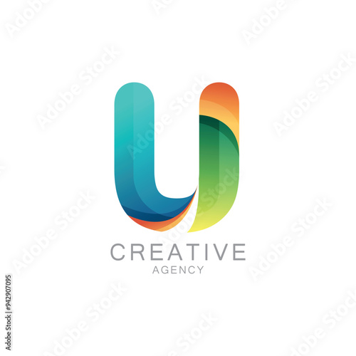 Colorful Creative Agency Logo With Gradient Letter U Design

