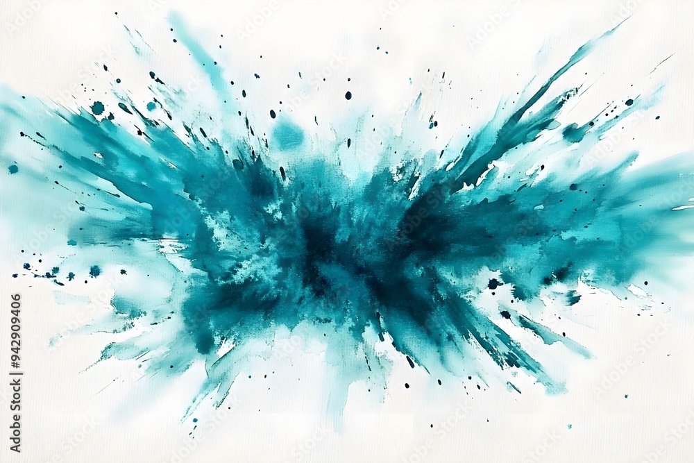 Abstract Teal Watercolor Explosion Abstract Teal Watercolor Explosion