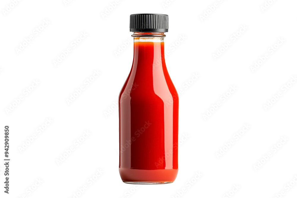 Dark barbecue sauce in a bottle isolated on a white transparent background. Condiments and sauces Dark barbecue sauce in a bottle isolated on a white transparent background. Condiments and sauces