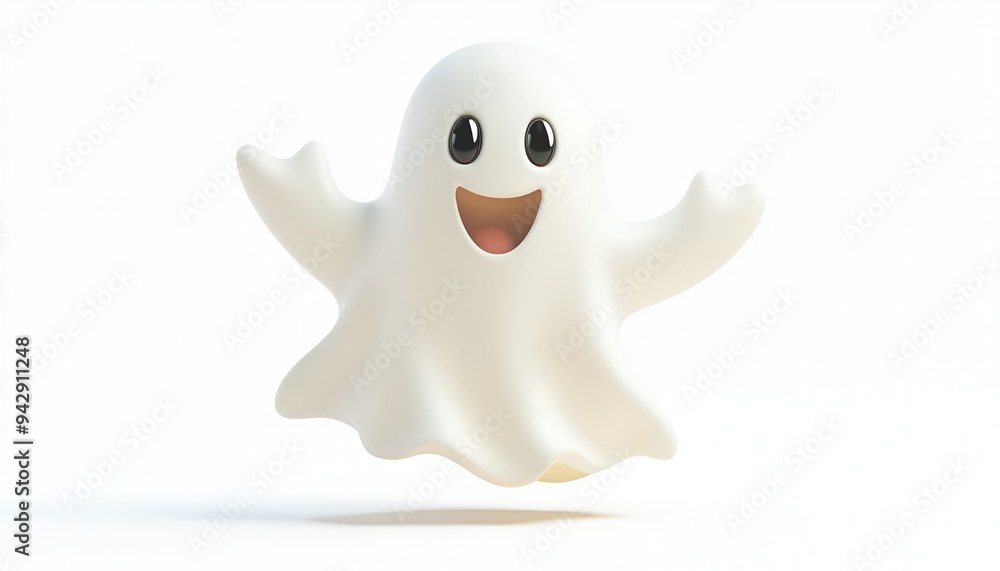 Bright design 3D vector ghost, cheerful and simple for Halloween. Bright design 3D vector ghost, cheerful and simple for Halloween.