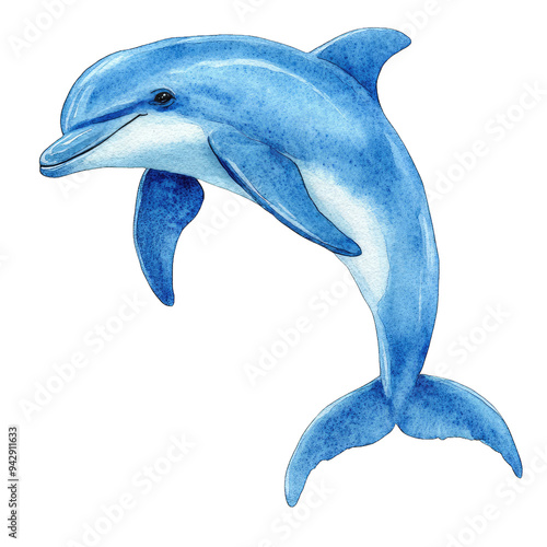 Cheerful dolphin with smooth paper cut body