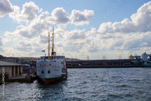 istanbul marmara sea and historical ferries photo