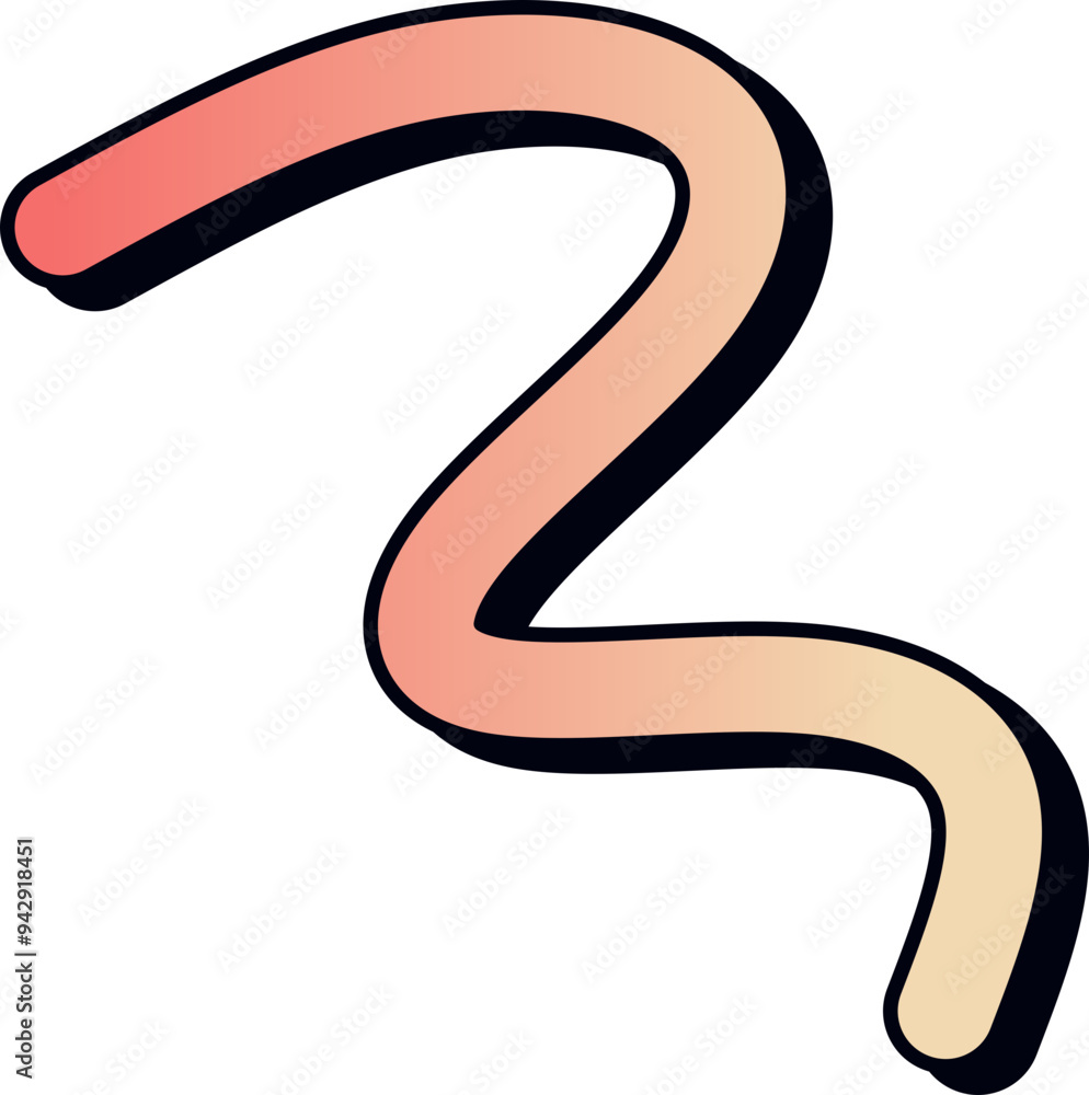 Retro Style Colorful Squiggly Element Retro Style Colorful Squiggly Element